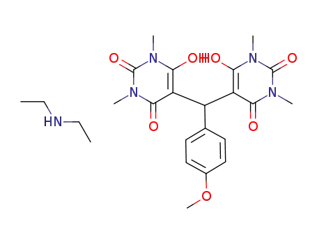 5,5'-((4-methoxyphenyl)methylene)bis(1,3-dimethylpyrimidine-2,4,6(1H,3H,5H)-trione) diethylaminium salt