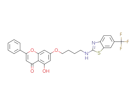 5-hydroxy-2-phenyl-7-(4-(6-(trifluoromethyl)benzo[d]thiazol-2-ylamino)butoxy)-4H-chromen-4-one