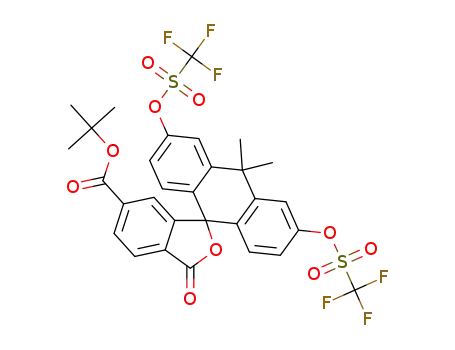 tert-butyl 10,10-dimethyl-3'-oxo-3,6-bis(((trifluoromethyl)sulfonyl)oxy)-3’H,10H-spiro[anthracene-9,1'-isobenzofuran]-6'-carboxylate