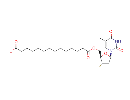 3'-fluoro-2′,3′-dideoxy-5'-O-(13-carboxyltridecanoate)thymidine