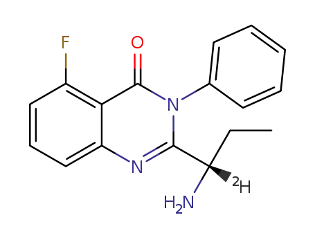(S)-2-(1-amino-1-d-propyl)-5-fluoro-3-phenylquinazolin-4(3H)-one