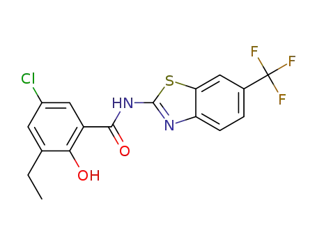 5-chloro-3-ethyl-2-hydroxy-N-(6-(trifluoromethyl)benzo[d]thiazol-2-yl)benzamide