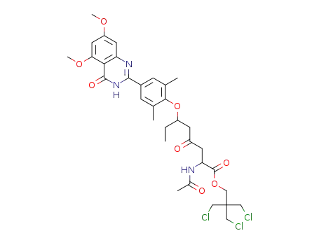 3-chloro-2,2-di(chloromethyl)propyl 4-(2-[4-(5,7-dimethoxy-4-oxo-3,4-dihydroquinazolin-2-yl)-2,6-dimethylphenoxy]butyl)-4-oxo-2-acetaminobutyrate