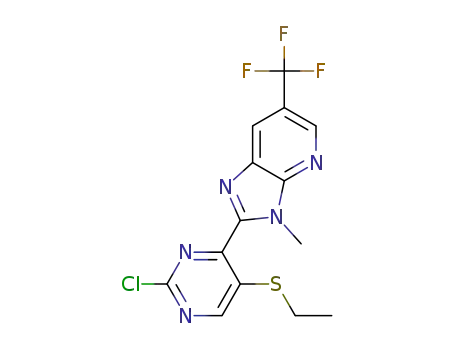 2-(2-chloro-5-(ethylthio)pyrimidin-4-yl)-3-methyl-6-(trifluoromethyl)-3H-imidazo[4,5-b]pyridine