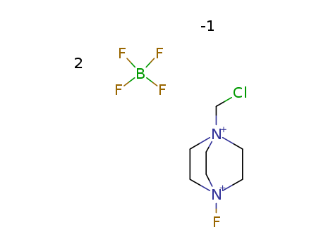 140681-55-6,1-Chloromethyl-4-fluoro-1,4-diazoniabicyclo[2.2.2]octane bis(tetrafluoroborate),N-Fluoro-N'-chloromethyl-triethylenediamine-bis-(tetrafluoroborate);N-Fluoro-N\'-chloromethyltriethylenediaminebis(tetrafluoroborate);N-Chloromethyl-N-Fluorotriethylenediammonium Bis(Tetrafluoroborate) F-Teda;1-(Chloromethyl)-4-fluoro-1,4-diazoniabicyclo[2.2.2]octanebis(tetrafluoroborate);1,4-Diazoniabicyclo(2.2.2)octane, 1-(chloromethyl)-4-fluoro-, bis(tetrafluoroborate(1-));1,4-Diazoniabicyclo[2.2.2]octane,1-(chloromethyl)- 4-fluoro-,bis[tetrafluoroborate(1-)];N-Fluoro-N'-chloromethyltriethylenediamine;
