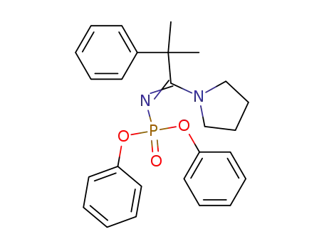 Molecular Structure of 67174-28-1 (Phosphoramidic acid,
[2-methyl-2-phenyl-1-(1-pyrrolidinyl)propylidene]-, diphenyl ester)