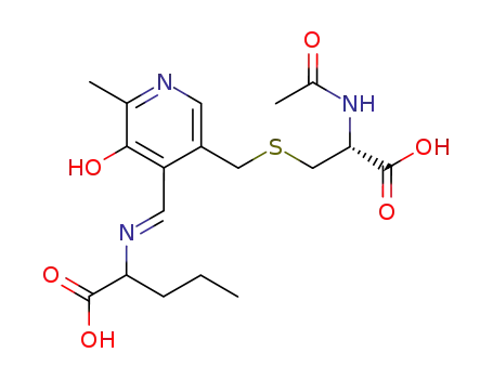 2-{[1-[5-((R)-2-Acetylamino-2-carboxy-ethylsulfanylmethyl)-3-hydroxy-2-methyl-pyridin-4-yl]-meth-(E)-ylidene]-amino}-pentanoic acid