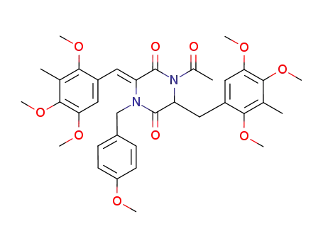 1-Acetyl-4-(4-methoxy-benzyl)-6-(2,4,5-trimethoxy-3-methyl-benzyl)-3-[1-(2,4,5-trimethoxy-3-methyl-phenyl)-meth-(Z)-ylidene]-piperazine-2,5-dione