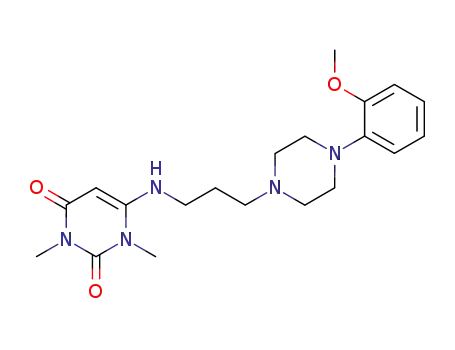 Molecular Structure of 34661-75-1 (6-[[3-[4-(2-Methoxyphenyl)-1-piperazinyl]propyl]amino]-1,3-dimethyluracil)