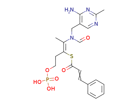 2-Propenethioic acid,3-phenyl-,S-[2-[[(4-amino-2-methyl-5-pyrimidinyl)methyl]formylamino]-1-[2-(phosphonooxy)ethyl]-1-propen-1-yl]ester