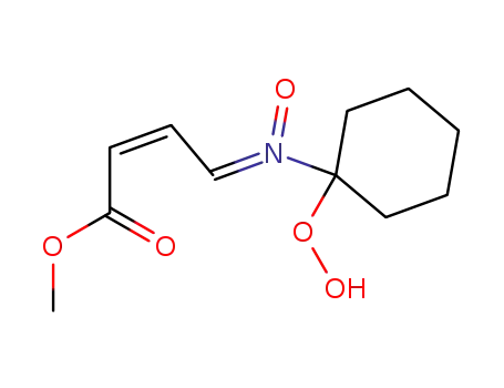 Molecular Structure of 183586-23-4 (2-Butenoic acid, 4-[(1-hydroperoxycyclohexyl)oxidoimino]-, methyl
ester, (Z,Z)-)