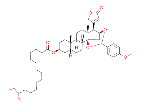 hydrogen 14β,16β-O-(4-methoxybenzylidene)card-20(22)-enolide-3β-yl 1,12-dodecanedicarboxylate