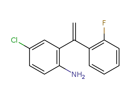 Molecular Structure of 488828-89-3 (Benzenamine, 4-chloro-2-[1-(2-fluorophenyl)ethenyl]-)
