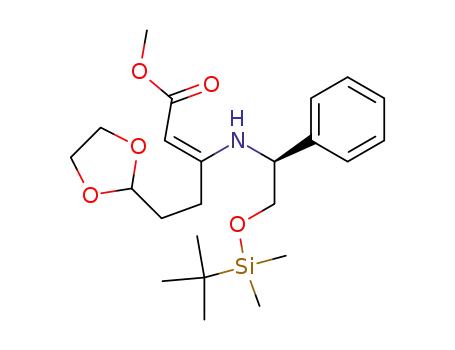 (Z)-3-[(S)-2-(tert-Butyl-dimethyl-silanyloxy)-1-phenyl-ethylamino]-5-[1,3]dioxolan-2-yl-pent-2-enoic acid methyl ester