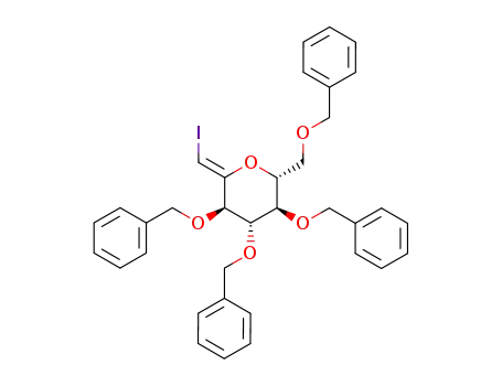 (2R,3R,4S,5R)-3,4,5-Tris-benzyloxy-2-benzyloxymethyl-6-[1-iodo-meth-(Z)-ylidene]-tetrahydro-pyran