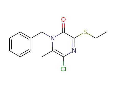 Molecular Structure of 658071-58-0 (2(1H)-Pyrazinone, 5-chloro-3-(ethylthio)-6-methyl-1-(phenylmethyl)-)