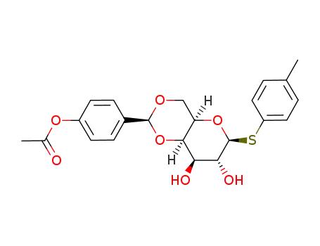 4-methylphenyl 4,6-O-((4-acetoxyphenyl)methylene)-1-thio-β-D-galactopyranoside