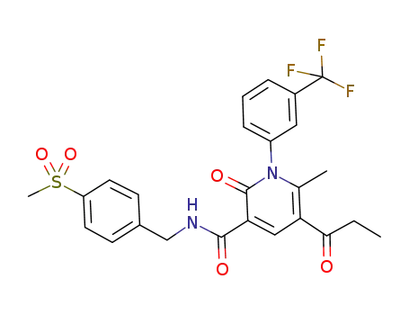 6-methyl-N-[4-(methylsulfonyl)benzyl]-2-oxo-5-propionyl-1-[3-(trifluoromethyl)phenyl]-1,2-dihydropyridine-3-carboxamide