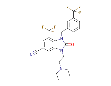 3-[2-(diethylamino)ethyl]-2-oxo-7-(trifluoromethyl)-1-[3-(trifluoromethyl)benzyl]-2,3-dihydro-1H-benzimidazole-5-carbonitrile