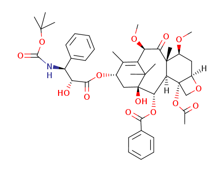 183133-96-2,Cabazitaxel,Cabazitaxelum;Jevtana;RPR 116258A;TXD 258;Taxoid XRP6258;UNII-51F690397J;XRP6258;[2aR[2aalpha,4beta,4abeta,6beta,9alpha(2R,3S),11beta,12alpha,12aalpha,12balpha]]-12b-Acetoxy-9-[3-(tert-butoxycarbonylamino)-2-hydroxy-3-phenylpropionyloxy]-12-(benzoyloxy)-11-hydroxy-4,6-dimethoxy-4a,8,13,13-tetramethyl-2a,3,4,4a,5,6,9,10,11,12,12a,12b-d;TAX-258;RPR-116258A;{((tertbutoxy)carbonyl)amino}-2-hydroxy-3-phenylpropanoate1-hydroxy-7beta,10beta-dimethoxy-9-oxo-5beta,20-epoxytax-11-ene-2alpha,4,13alpha-triyl 4-acetate 2-benzoate 13-((2R,3S)-3-;