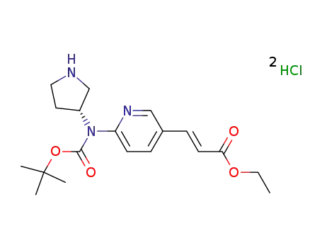ethyl (2E)-3-(6-{(tert-butoxycarbonyl)[(3R)-3-pyrrolidinyl]amino}-3-pyridyl)acrylate dihydrochloride