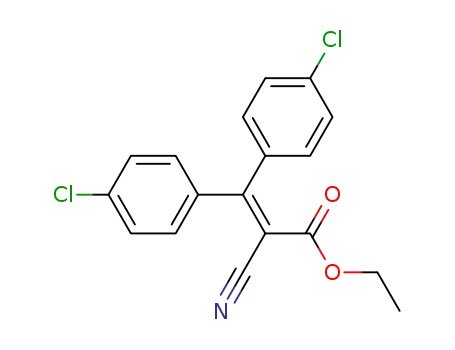 Molecular Structure of 14442-40-1 (2-Propenoic acid, 3,3-bis(4-chlorophenyl)-2-cyano-, ethyl ester)