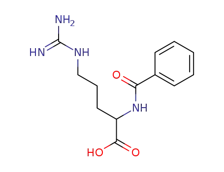 Molecular Structure of 6453-58-3 (5-[[AMINO(IMINO)METHYL]AMINO]-2-(BENZOYLAMINO)PENTANOIC ACID)