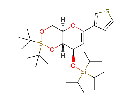 3-(1,5-anhydro-2-deoxy-4,6-O-di(tert-butyl)silanediyl-3-O-triisopropylsilyl-D-arabino-hex-1-enitolyl)thiophene