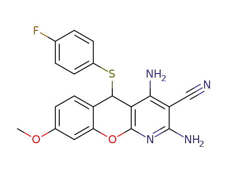 2,4-diamino-5-((4-fluorophenyl)thio)-8-methoxy-5H-chromeno[2,3-b]pyridine-3-carbonitrile