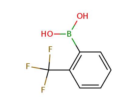 Molecular Structure of 1423-27-4 (2-Trifluoromethylphenylboronic acid)