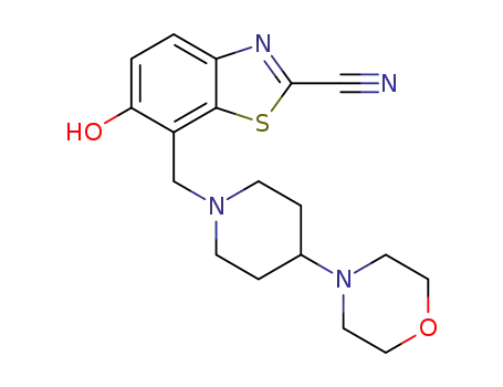 6-hydroxy-7-[[4-(morpholin-4-yl)piperidin-1-yl]methyl]-1,3-benzothiazole-2-carbonitrile