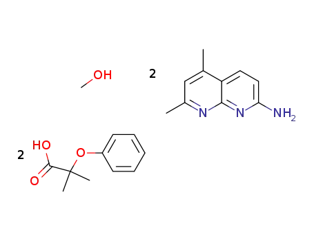 (5,7-dimethyl-1,8-naphthyridine-2-amine)2:(2-methyl-2-phenoxypropanoic acid)2:CH3OH