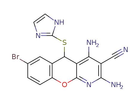 5-(1H-imidazol-2-ylsulfanyl)-2,4-diamino-7-bromo-5H-chromeno[2,3-b]pyridine-3-carbonitrile