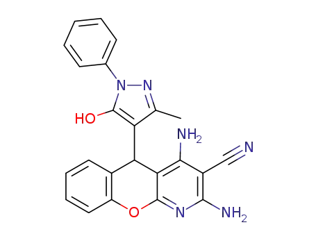2,4-diamino-5-(5-hydroxy-3-methyl-1-phenyl-1H-pyrazol-4-yl)-7-nitro-5H-chromeno[2,3-b]pyridine-3-carbonitrile