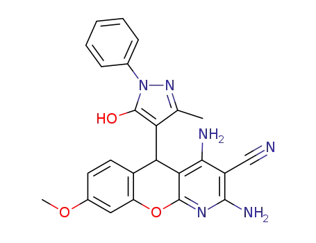 2,4-diamino-5-(5-hydroxy-3-methyl-1-phenyl-1H-pyrazol-4-yl)-8-methoxy-5H-chromeno[2,3-b]pyridine-3-carbonitrile
