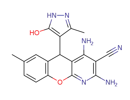 2,4-diamino-5-(5-hydroxy-3-methyl-1H-pyrazol-4-yl)-7-methyl-5H-chromeno[2,3-b]pyridine-3-carbonitrile