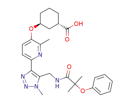 (1S,3S)-3-((2-methyl-6-(1-methyl-5-((2-methyl-2-phenoxypropanamido)methyl)-1H-1,2,3-triazol-4-yl)pyridin-3-yl)oxy)cyclohexane-1-carboxylic acid