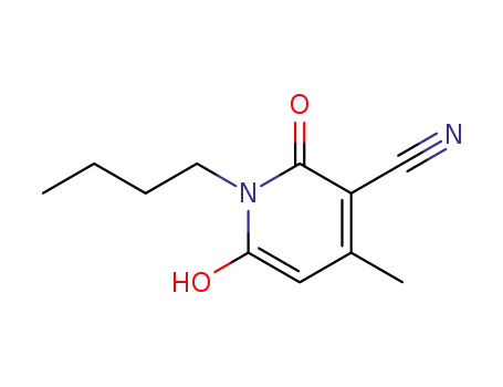 Molecular Structure of 39108-47-9 (N-Butyl-3-cyano-6-hydroxy-4-methyl-2-pyridone)