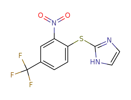 Molecular Structure of 88251-66-5 (1H-Imidazole, 2-[[2-nitro-4-(trifluoromethyl)phenyl]thio]-)