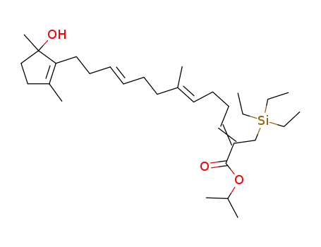 (2Z,6E,10E)-13-(5-Hydroxy-2,5-dimethyl-cyclopent-1-enyl)-7-methyl-2-triethylsilanylmethyl-trideca-2,6,10-trienoic acid isopropyl ester