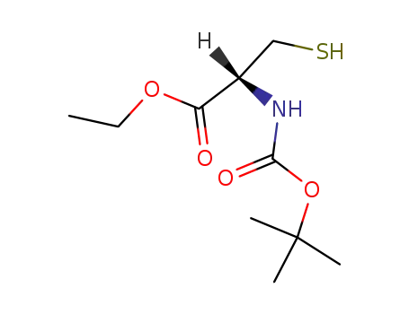 Molecular Structure of 118143-52-5 (L-Cysteine, N-[(1,1-dimethylethoxy)carbonyl]-, ethyl ester)
