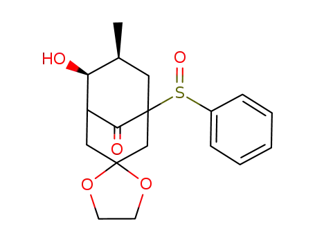 6-hydroxy-7-methyl-1-(phenylsulfinyl)spirononane-3,2'-<1,3>dioxolane>-9-one