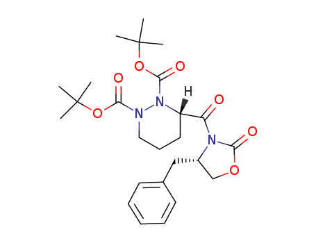 1,2-Pyridazinedicarboxylic acid,
tetrahydro-3-[[(4S)-2-oxo-4-(phenylmethyl)-3-oxazolidinyl]carbonyl]-,
bis(1,1-dimethylethyl) ester, (3S)-