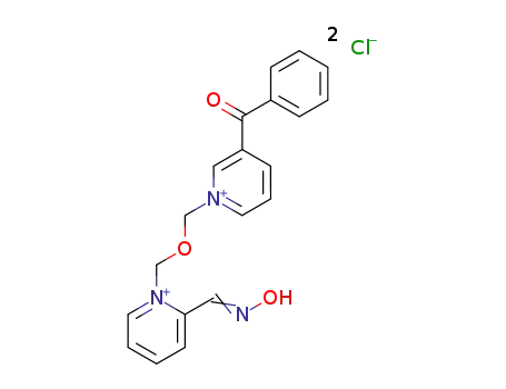 (3-Benzoylpyridinium (1)methyl)-(2'-hydroxyiminomethylpyridinium(1')methyl)ether dichloride