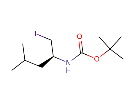 Molecular Structure of 161529-19-7 (Carbamic acid, [(1S)-1-(iodomethyl)-3-methylbutyl]-, 1,1-dimethylethyl
ester)