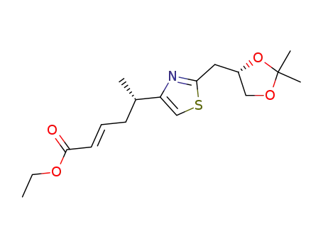 (E)-(S)-5-[2-((S)-2,2-Dimethyl-[1,3]dioxolan-4-ylmethyl)-thiazol-4-yl]-hex-2-enoic acid ethyl ester