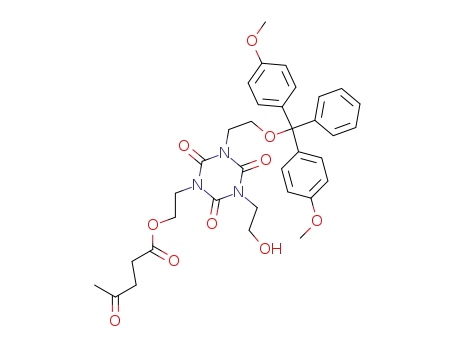 4-Oxo-pentanoic acid 2-[3-{2-[bis-(4-methoxy-phenyl)-phenyl-methoxy]-ethyl}-5-(2-hydroxy-ethyl)-2,4,6-trioxo-[1,3,5]triazinan-1-yl]-ethyl ester