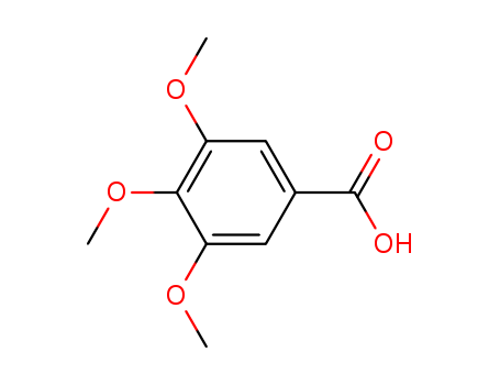 118-41-2,Gallic acid trimethyl ether,3,4,5-trimethoxybenzoic acid;gallic acid trimethyl ether;3,4,5-TrimethoxyBenzoicAcid;3,4,5-trimethoxybenzoate;Tri-O-methylgallic acid;Eudesmic acid;Benzoic acid,3,4,5-trimethoxy-;Veratric acid, 5-methoxy-;Gallic acid trimethyl ether;Benzoic acid, 3,4,5-trimethoxy-;
