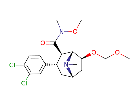 2β-carbo-N-methoxy-N-methylamino-3α-(3,4-dichlorophenyl)-7β-methoxymethoxy-8-methyl-8-azabicyclo[3.2.1]octane