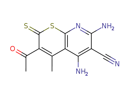 3-acetyl-5,7-diamino-4-methyl-2-thioxo-2H-thiopyrano[2,3-b]pyridine-6-carbonitrile